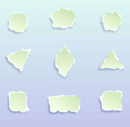 Set of torn paper design elementsのイラスト素材