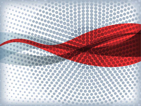 Abstract background with red wave on gray patternのイラスト素材