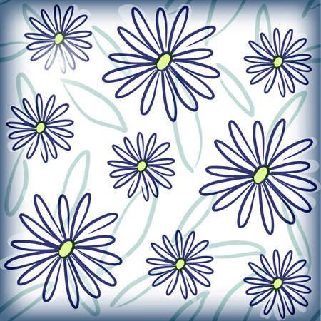 Abstract background made of doodle flowersのイラスト素材