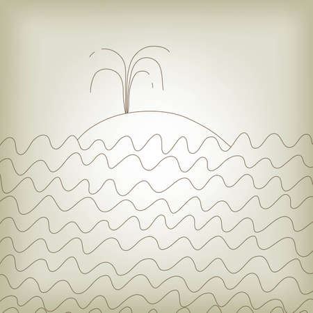 Whale swimming in the sea eps8 illustrationのイラスト素材