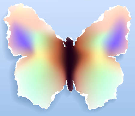 Torn paper butterfly, vector eps8 illustration with use of gradient mesh and linear gradientのイラスト素材