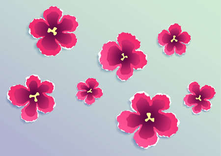 Flowers made of torn paper, vector eps8 illustrationのイラスト素材