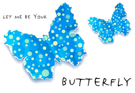 Torn paper butterflies with space for Your textのイラスト素材