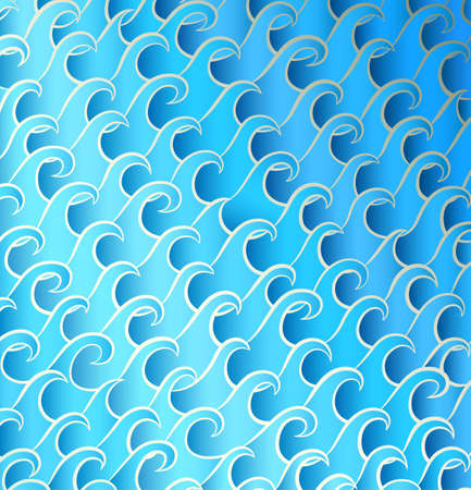 Sea, wavy turquoise pattern, vector eps8 illustrationのイラスト素材