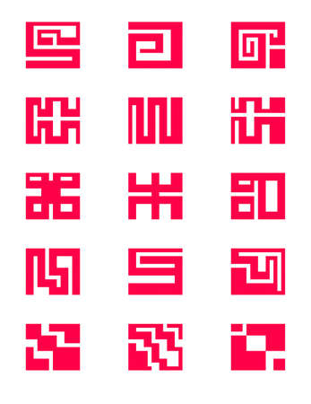 Set of various pixel iconsのイラスト素材