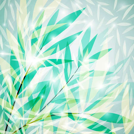 Green leaf glowing background, vector eps10のイラスト素材