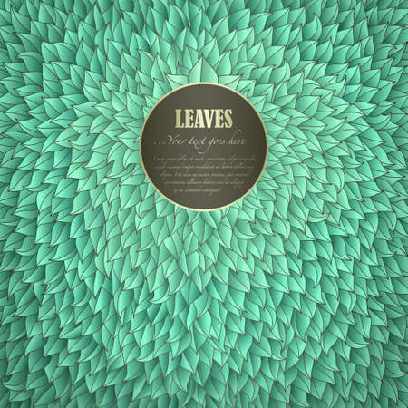 Green Leaves Invitation with space for Your textのイラスト素材