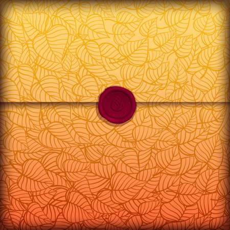 Autumn leaves letter made of fancy paperのイラスト素材