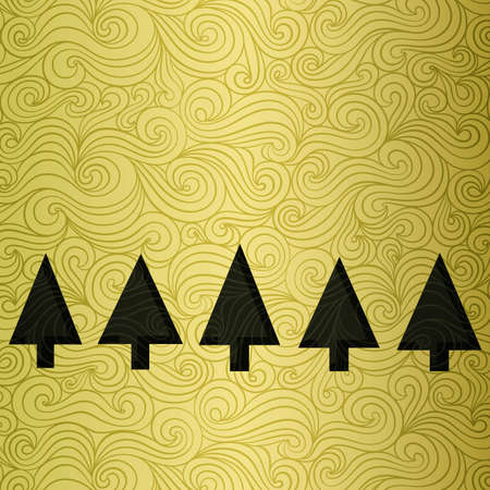 Christmas tree banner made of fancy paperのイラスト素材