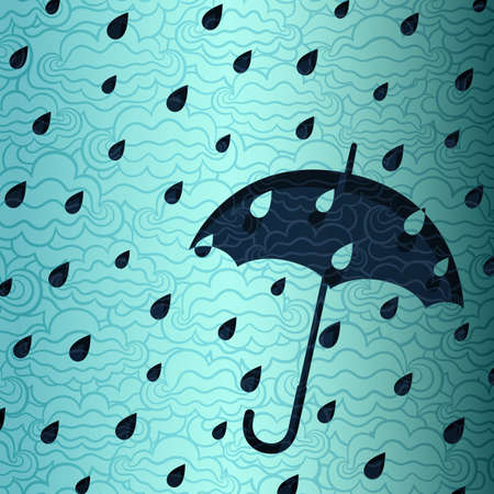 Autumn rainy banner made of fancy paperのイラスト素材