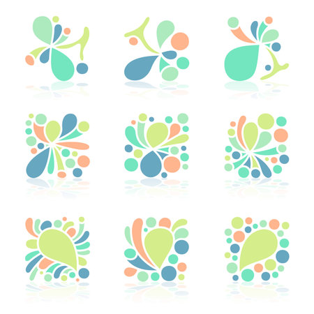 Pastel color icon set, vector eps10 formatのイラスト素材