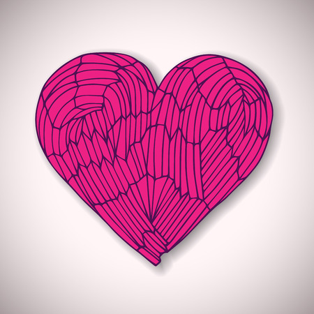 Hand drawn heart, vector illustrationのイラスト素材