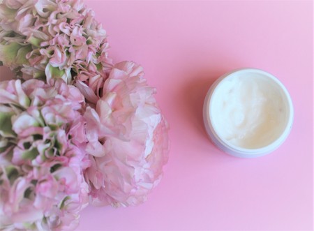 Jar with white face creamの写真素材