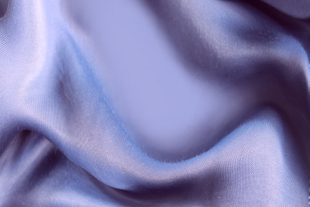 close up of blue satin fabric texture background for design with copy space for text or imageの写真素材