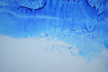 Abstract blue watercolor background, hand-painted background, closeup of photoの写真素材