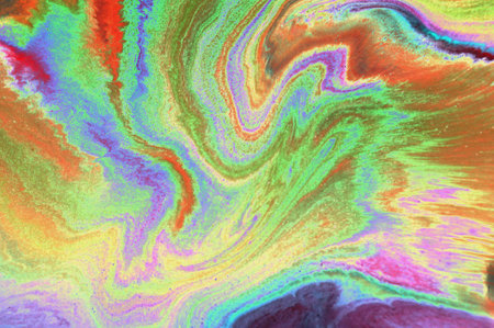 Fluid art. Abstract illustration - stain, splashes, smearing the dye. Liquid acrylic-color blot....