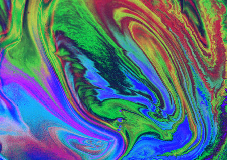 abstract background with colored spots of paint, close-up.の写真素材