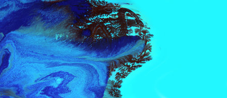 Abstract background of acrylic paint in blue and black tones. High quality photo