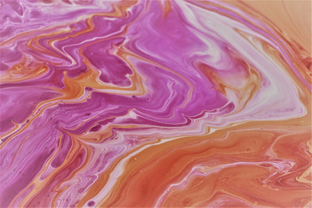 Abstract background of acrylic paint in pink and white tones. Marbling texture design.の写真素材