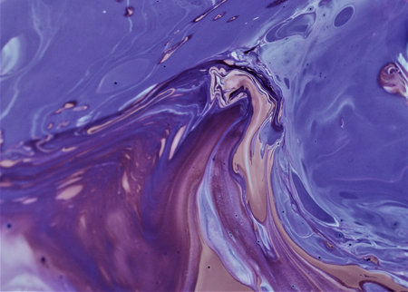 Abstract background of acrylic paint in purple tones. Liquid marble texture.の写真素材