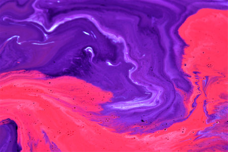 Abstract background of acrylic paint in pink and blue tones. Liquid marble pattern