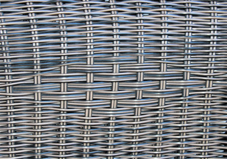 Close up of a metal wire fence for use in industrial applications.