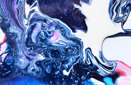Marble abstract acrylic background. Blue marbling artwork texture. Agate ripple pattern. Gold...