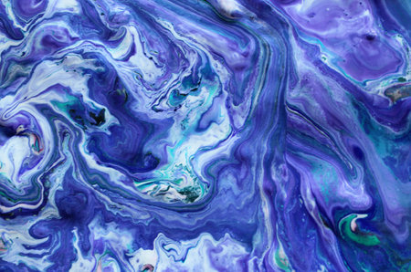 Abstract background of acrylic paint in blue and purple tones. High quality photo
