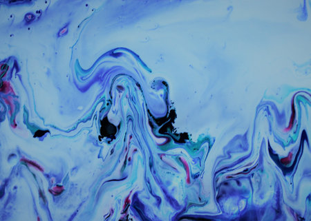 Fluid art. Abstract illustration - stain, splashes, smearing the dye. Liquid acrylic-color blot....
