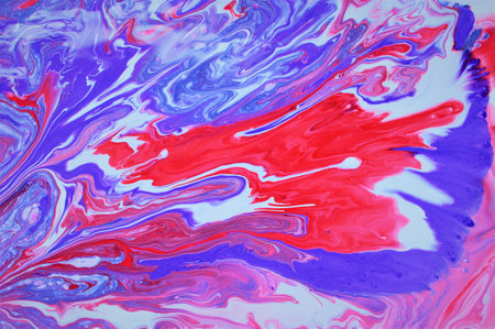Abstract background of acrylic paint in blue and red toneslingの写真素材