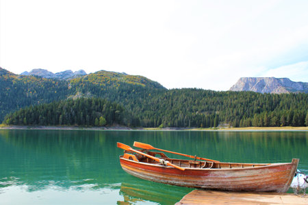 Lake Braies in Dolomites, Italy. Lake Braies is one of the most beautiful lakes in Italy.