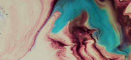 Marbled blue and pink abstract background. Liquid marble ink pattern.