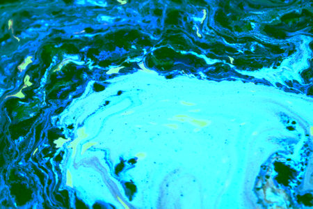 Blue and green marbling pattern. Blue and green marble liquid texture