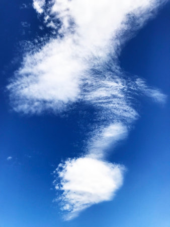 clouds in the blue sky, closeup of photo, nature seriesの写真素材