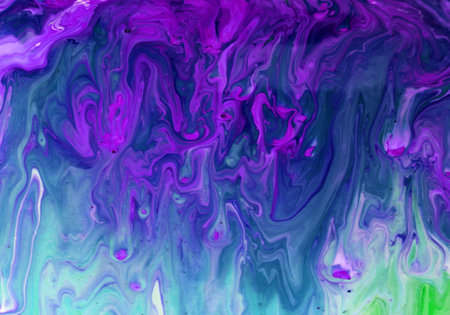abstract background of blue and purple ink in water close-up