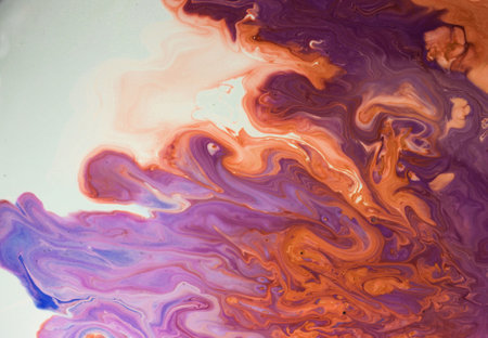 Abstract background of acrylic paint in marbling style. Colorful liquid texture