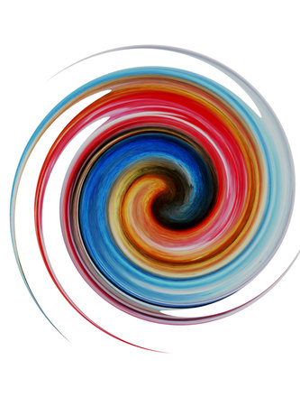 Colorful spiral. Computer generated abstract background. 3D rendering.