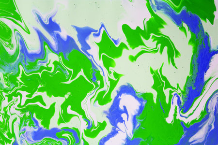 Blue and green abstract acrylic background. Marbling artwork texture. Agate ripple pattern.