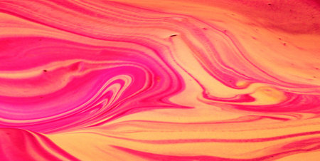 Abstract background of acrylic paint in red and yellow tones. Liquid marble patternの写真素材