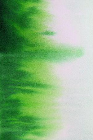 abstract green watercolor painting on paper texture can use as backgroundの写真素材