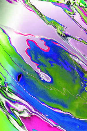Abstract background of acrylic paint in blue, pink and green tones.の写真素材