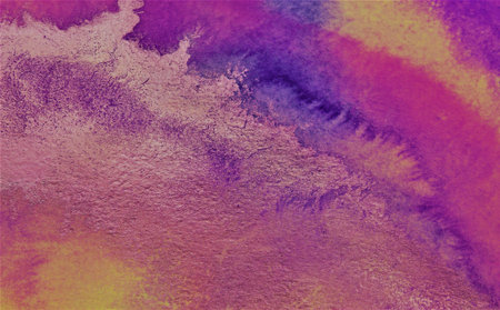 abstract background watercolors painting in violet, orange and yellowの写真素材