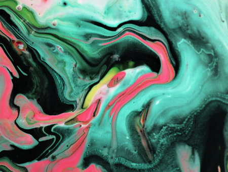 Marbled blue and pink abstract background. Liquid marble ink pattern.
