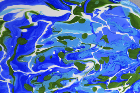 Blue and white marbling pattern. Abstract background of marble liquid texture