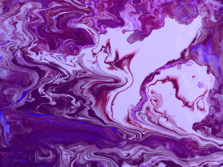 Abstract background of acrylic paint in purple and blue tones. Marbling texture.