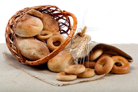 Fresh breads for a variety of sacking の写真素材