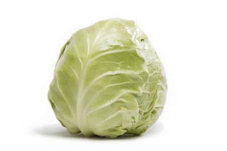 Fresh cabbage isolated on a white background.の写真素材