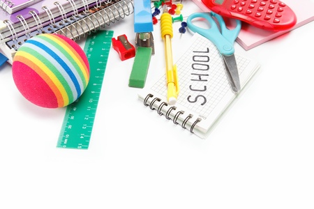 Stationery isolated on whiteの写真素材