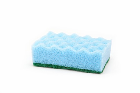 Cleaning sponges on a white background.の写真素材