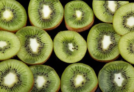 kiwi fruit slicesの写真素材